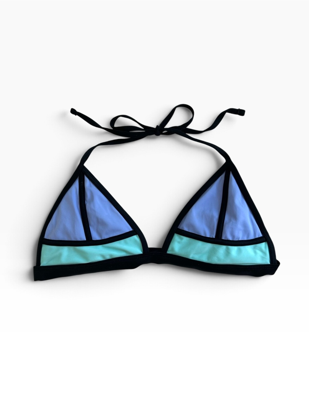 Xhilaration Blue & Aqua 2016 Summer Colorblock Triangle Bikini Top